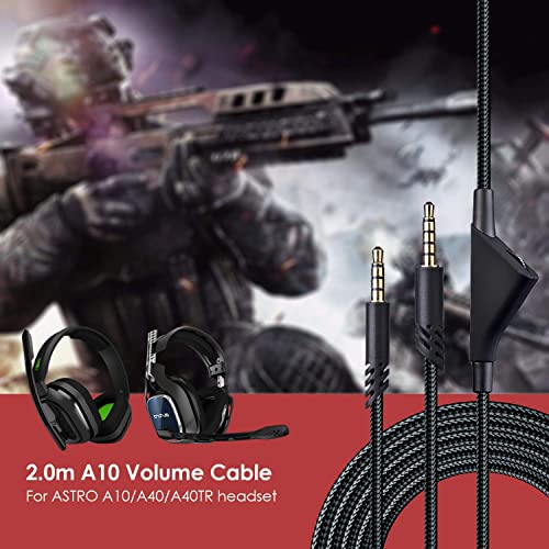 YARENKA înlocuire cablu pentru căști Astro A10 A40-Cablu de volum 2.0 M A10 compatibil cu căști pentru jocuri Astro A10/A40
