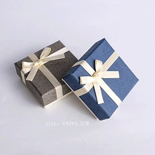 Zsedp minunat arc de bijuterii pătrate cutia de carton ambalare cadou cutia albastru gri cercei colier afișaj ambalare 5 cutii/geantă