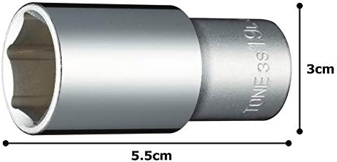 Ton Deep Socket 3S-19L Unghiul de inserare 3/8 Lățime pe 2 fețe 0,75 inci