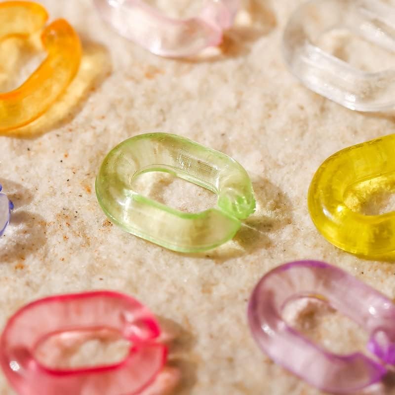 20 pcs inel cataramă cu unghii multi -culori 3D pandantiv transparent cu lanț oval decorare unghii bomboane color jeleu de