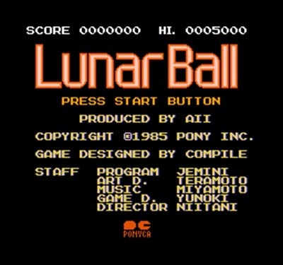 Romgame Lunar Ball Region gratuit 8 biți Player de jocuri video de 72 pini