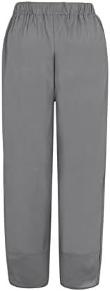 Pantaloni de lenjerie Casual de vară pentru femei pantaloni Cu Picior drept, cu talie înaltă, pantaloni lungi, cu buzunare,