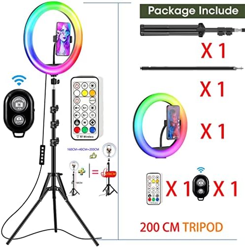 LIUYUNQI 26cm RGB culoare moale inel lumina la distanță cerc lampa cu trepied Stand fotografie umple iluminat Selfie Video