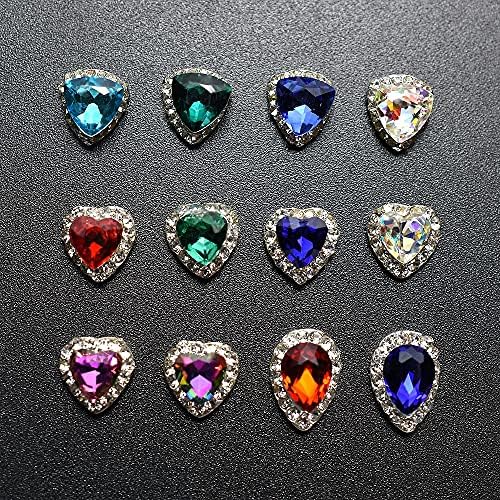 10 pcs cristal luminos strass unghie aliaj de rinstona decorațiuni de unghii arta sclipici DIY 3d unghii bijuterii de unghii