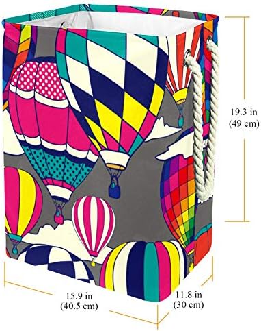 Inhomer colorat Retro Pop baloane cu aer cald 300d Oxford PVC haine impermeabile împiedică coș mare de rufe pentru pături jucării