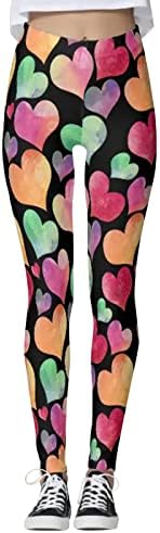 IIUS Valentines Legguri cu talie înaltă pentru femei buze Imprimare Yoga Running Leggings Ultra Soft periat Elastic Pantaloni