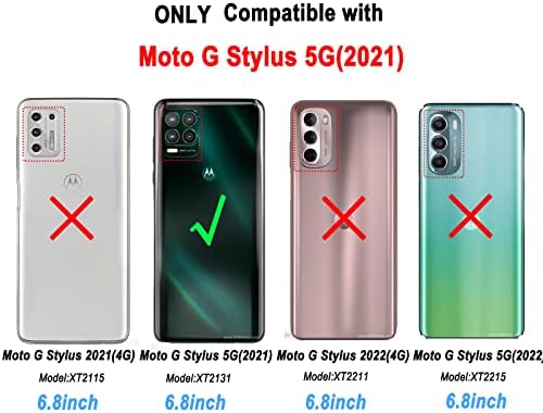 Carcasă Moto G Stylus 5G, Motorola G Stylus 5G Carcasă cu [2 pachet] Protector de ecran de sticlă temperat, Leyi [Grad militar]