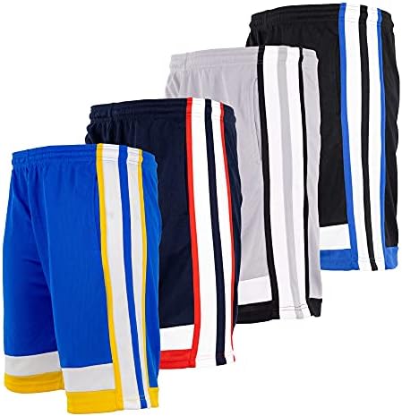 Pantaloni scurți de baschet cu energie mare de mare energie pentru bărbați, 4 pachete, sport, fitness și exerciții fizice,