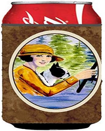 Caroline's Treasures SS8534CC Femeie care conduce cu Boston Terrier Can sau Bottle Hugger, poate răcoritoare Mânecă Hugger