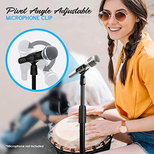 Stand de microfon de bază compactă universal - 2,8 până la 5 ft înălțime reglabilă cu greutate ușoară Studio Suport pentru