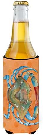 Caroline's Treasures BB8248TBC Crab Blue Orange Polkadot Tall Boy Hugger, Can Mânecă COOLER HUGGER MASHER BINE STABLABIL MANEVE