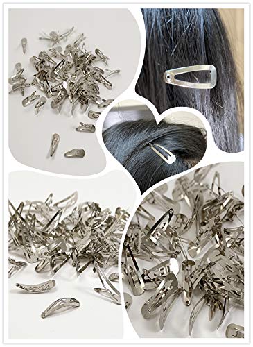 100 de calculatoare de 30 mm Clipuri de păr SNAP - finisaj argintiu - accesorii pentru aiet cu arc - pentru flori de păr, arcuri,
