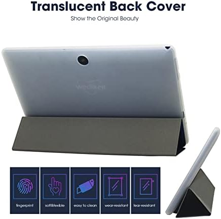 Carcasă de tabletă compatibilă cu tabletă de 10 inch F11W, carcasă de protecție cu TPU alb, capac de suport Slim Trifold, protecție
