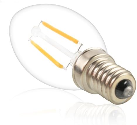 Mengjay 1 pachet C35 110V 2W bec led candelabru, lampă cu incandescență LED, lumină albă caldă 2700K, bază mică E12, vârf de