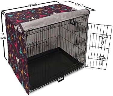 Copertă de căsuță de câine de păun lunarabil, mitice Phoenix Birds Creatures Sun New Life Concept, ușor de utilizat copertă pentru canisa pentru câini mici, pui de cățeluși, 18 inch, chihlimbar purpuriu închis