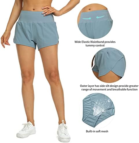 Pantaloni scurți de rulare Haowind pentru femei cu buzunare pantaloni sportivi sportivi cu talie cu talie cu talie cu talie