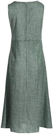 Rochie maxi de dimensiuni plus nokmopo pentru femei, rochie casual cu dungi fără mâneci rochie de lenjerie de lenjerie