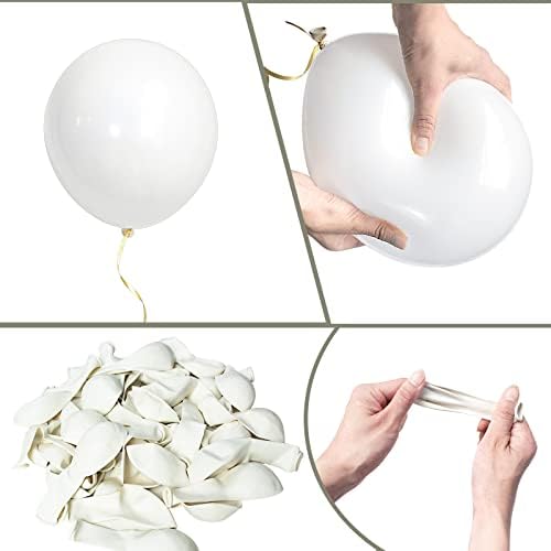 Baloane albe 12 Inch, pachet de 100 Baloane de petrecere din Latex de calitate Premium pentru decorațiuni de duș Brthday