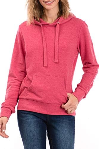 Urban Look Womens Basic Basic Lightweight Stretch French Terry Pollover Hoodie