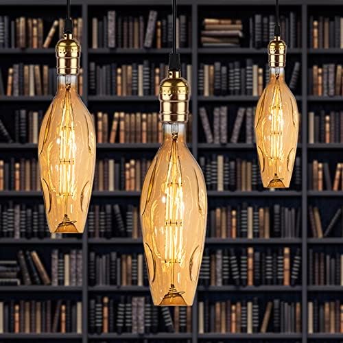 Lxcom iluminat mare Decorative Edison bec 8W unic vaza forma LED Vintage bec supradimensionate cald alb 2700K chihlimbar sticla