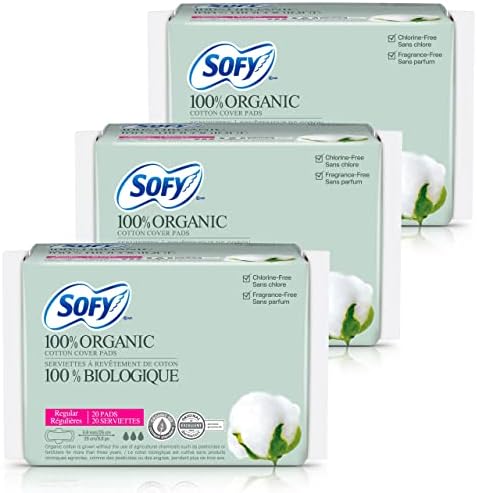 Plăci sanitare de bumbac ecologic Sofy pentru femei - șervețele sanitare obișnuite organice certificate, super absorbant, fără