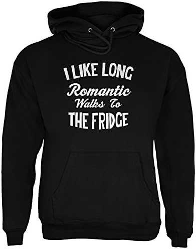 Old Glory Long Romantic Walks to the frigider Black Adult Hoodie
