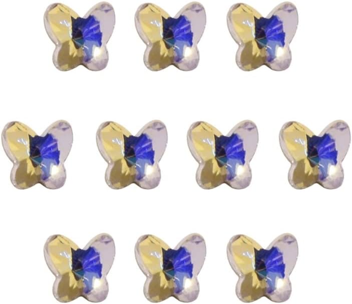 10 bucăți strasuri pentru unghii 3d Jewels unghii Gems Gems Stone Butterfly Heart Decoration Diamond Diagrame DIY -