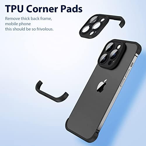 THARLET IPhone 13 Pro Max Carcasă cu protector de camere pentru lentile, Mat Protection Fall Protection Four Corner Soft TPU
