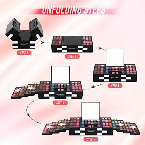 Set de palete de machiaj UNIFULL 148 culori combinație, Set cadou de machiaj All In One pentru femei fete kit de machiaj profesional