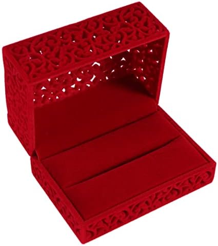 Holibanna Red Jewelry Ring Hollow Out Ring Carcasă Bijuterii Bijuterii Organizator de containere pentru propuneri Ceremonia