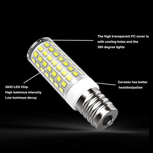 Weispecia LED E17 cuptor cu microunde bec, Repalcement pentru 8206232a Dimmable, 8W 800lm 6000K Lumina zilei alb, 80-100watt