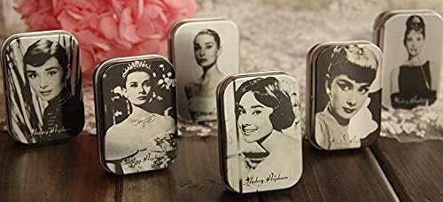 Anncus Classic Vintage Audrey Hepburn Tin Candy Box Metal Box Tin Dreptunghi Fotografie Props Elemente de noutate