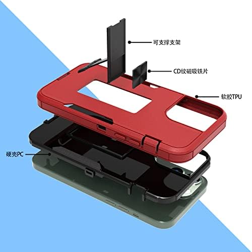 Supwall Proiectat pentru carcasă pentru iPhone 12 Kickstand cu protecție a picăturilor militare cu montare cu mașini magnetice,