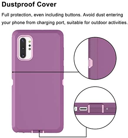 Tiflook pentru Galaxy Note 10 Plus caz, protecție rezistent la șocuri grele armura robust din Plastic Dur Cauciuc bara de protecție hibrid caz de protecție pentru Samsung Galaxy Note 10 Plus, Roz Violet
