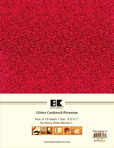 Cea mai bună creație Glitter Cardstock 8,5 inch cu 11 inch-10 foi
