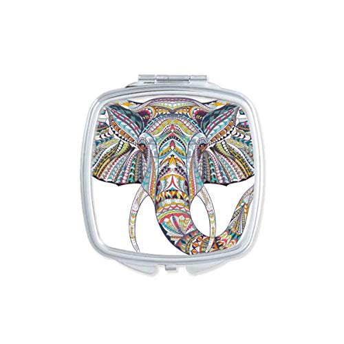Mosaic Style Colorat Elephant Design Mirror Portabil Portabil Buzunar Compact Machiaj Buzunar cu două fețe duble