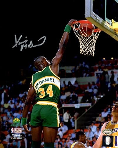 Xavier McDaniel Autografat 8x10 Photo Seattle Supersonics Slam Dunk MCS Holo Stock #202454 - Fotografii autografate NBA