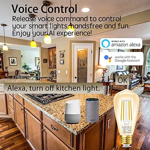 Bec inteligent LED Dimmable nu este necesar Hub, aplicație și control vocal compatibil cu Alexa Google Assistant E26 Dimmable