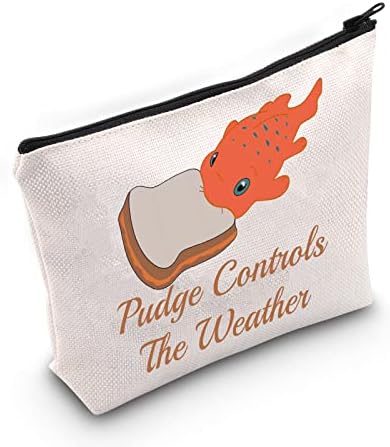 BWWKTOP Tropical Fish Cosmetic Machiaj Ohana Cadouri inspirate de desene animate Pudge controlează geanta de pungă cu fermoar