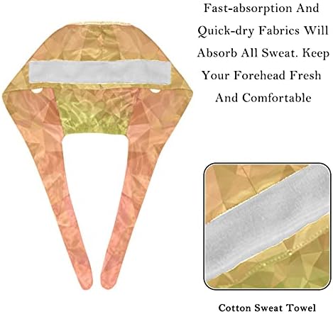 2 pachet triunghi poligon fundal de lucru galben roz capace cu bandă de transpirație pentru bărbați pentru femei, șapcă de