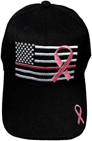 Rață Negru Brand Brodate Roz Viața Materie Cancer De Sân Conștientizare Roz Panglică Reglabil Baseball Hat / Cap