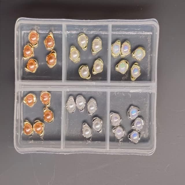 30pcs/Box Luxury Nail Art Designer Charms Gold/Silver multi -forme aliaj/perle/strasuri cristaline pentru decorarea unghiilor -