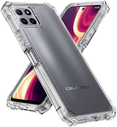 Ailiber pentru Boost Mobile Celero 5G Plus Carcasă, Celero 5G Plus Carcasă cu protectorul ecranului, protecție temperată, protecție la structură de 2 straturi, capac de telefon cu bara de protecție pentru șocuri pentru Celero 5G+-Clear