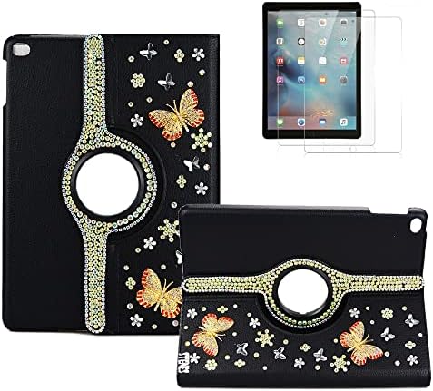 Carcasă Stenes Bling Compatibilă cu iPad 10,9 inch - Elegant - 3D Handmade Crystal Butterfly Case rotative de 360 ​​de grade