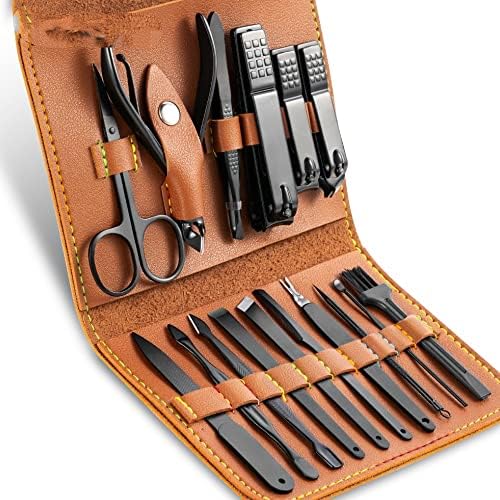 Set de manichiuri Wikuna Set de unghii Clipper din oțel inoxidabil cu unghii Fisoare profesionale Set set portabil Set pentru