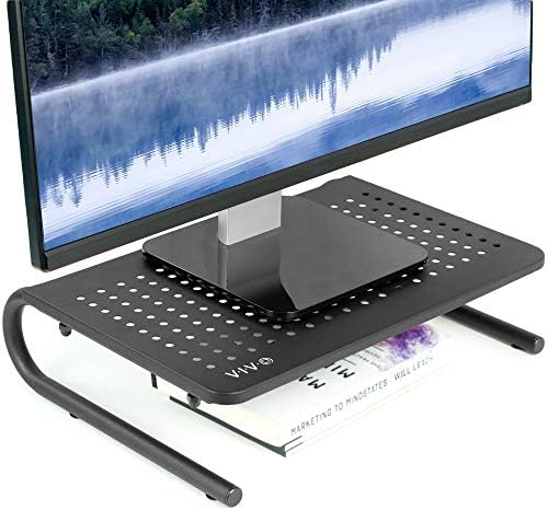Vivo Black Ergonomic Computer Monitor, imprimantă și Laptop Riser Stand cu platformă de 14,5 inci ventilată Stand-v000E