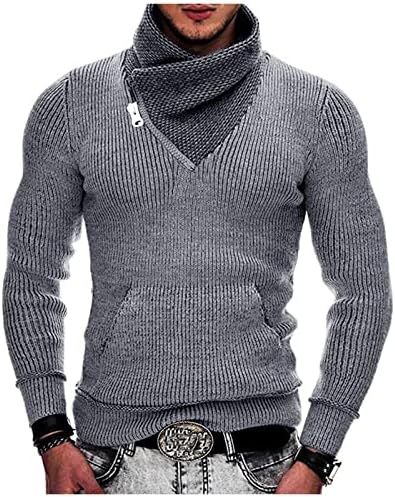 Pulover de tricotat pentru bărbați Panoul de tricotat, plus dimensiune cu mânecă lungă cu mânecă subțire top pulover
