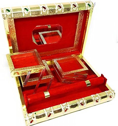 Cutie de bijuterii Minakari tradițională artizanală / cutie de machiaj de la Indian Collectible
