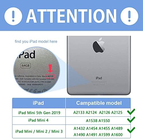 Carcasă iPad Mini 5/Mini 4, iPad Mini 3/2/1, caz, stand reglabil automat/Sleep Smart Case pentru Apple iPad Mini 5/4 Gen 7,9