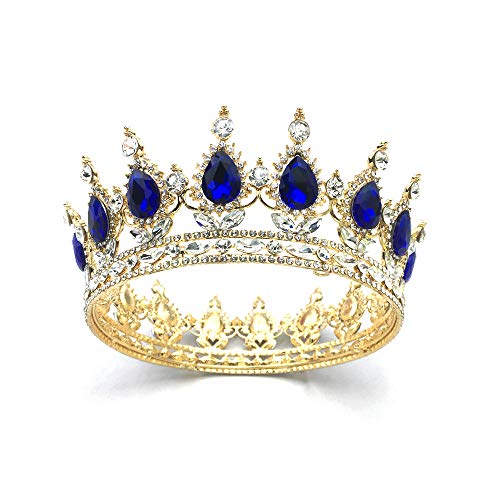QIDIAN moda mireasa plin coroana concurs manual Headhand Bijuterii Printesa Tiara retro rotund coroana mireasa Accesorii de